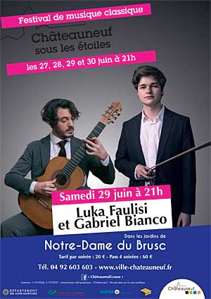 Festival Châteauneuf sous les Étoiles : Luka Faulisi et Gabriel Bianco