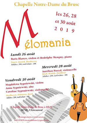 Festival Mélomania : Boris Blanco, violon et Rodolphe Menguy, piano