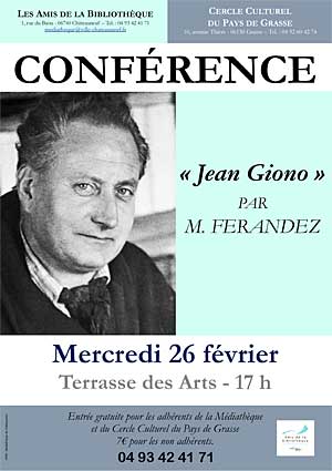 Conférence : « Jean Giono » [Annulée]