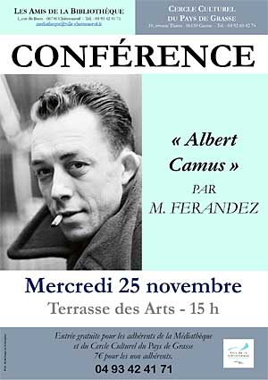 [Annulé] Conférence : « Albert Camus » par Jacques Ferrandez