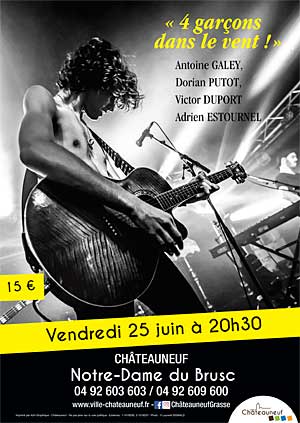 Concert Pop Rock A.Galey, D. Putot,  V. Duport et A. Estournel  « 4 garçons dans le vent ! »