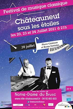 Festival « Châteauneuf sous les Étoiles » : Pierre Génisson, clarinette et Bruno Fontaine, piano