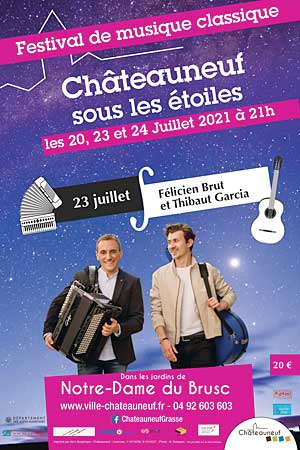 Festival « Châteauneuf sous les Étoiles » : Félicien Brut, accordéon et Thibaut Garcia, guitare