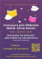 Affiche Concours d'�criture Prix Marie-Anne Rouan