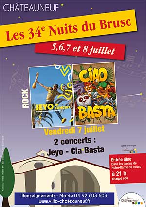 34e festival des Nuits du Brusc : 2 concerts ! avec « Jeyo » et « Ciao Basta »