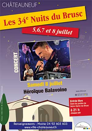 34e festival des Nuits du Brusc : concert hommage « Héroïque Balavoine »