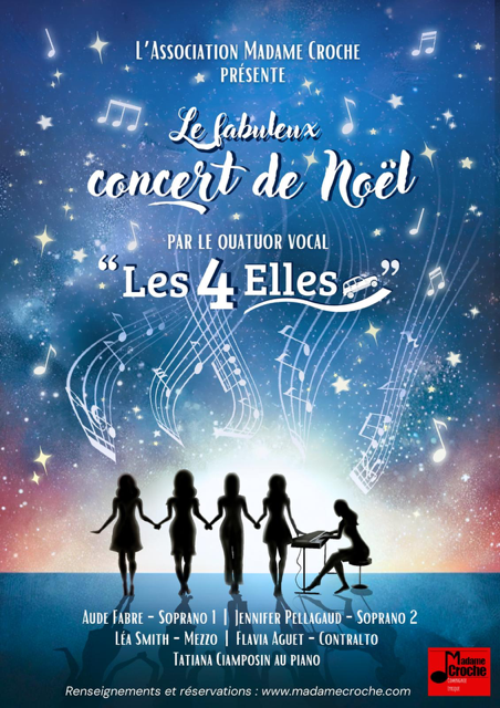 Concert de Noël : « Le fabuleux Concert de Noël » par le quatuor vocal Les 4 Elles
