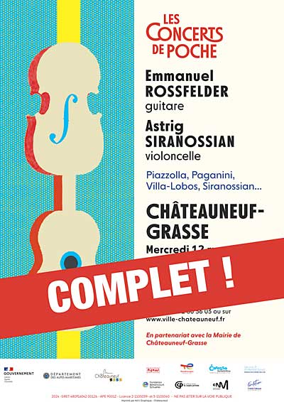 Concerts de Poche : Emmanuel ROSSFELDER, guitare et Astrig SIRANOSSIAN, violoncelle