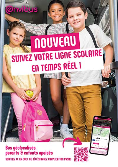 Affiche Envibus lance le temps rel sur ses lignes scolaires