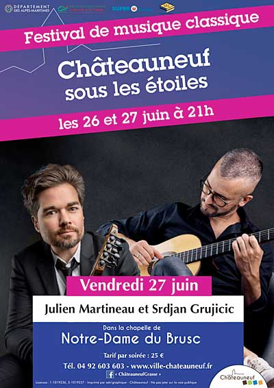 Festival Châteauneuf sous les Étoiles : Julien Martineau et Srdjan Grujicic