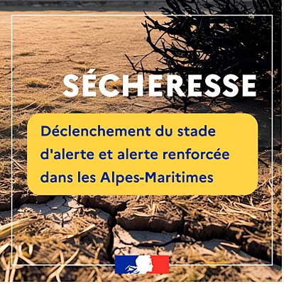 Affiche Dclenchement du stade d'alerte et alerte renforce pour la scheresse